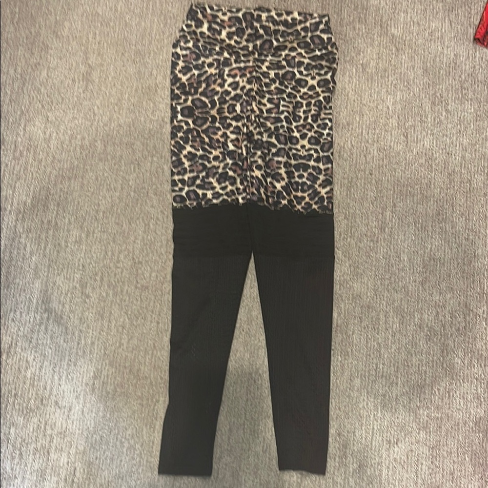 Leopard Print and Black Leggings